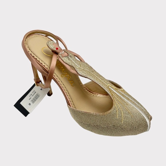 Charlotte Olympia Mae‎ West Metallic Gold Heels - Picture 4 of 10